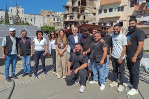 United Nations Special Coordinator for Lebanon during the Love and War Tour on Syria Street in Tripoli Lebanon